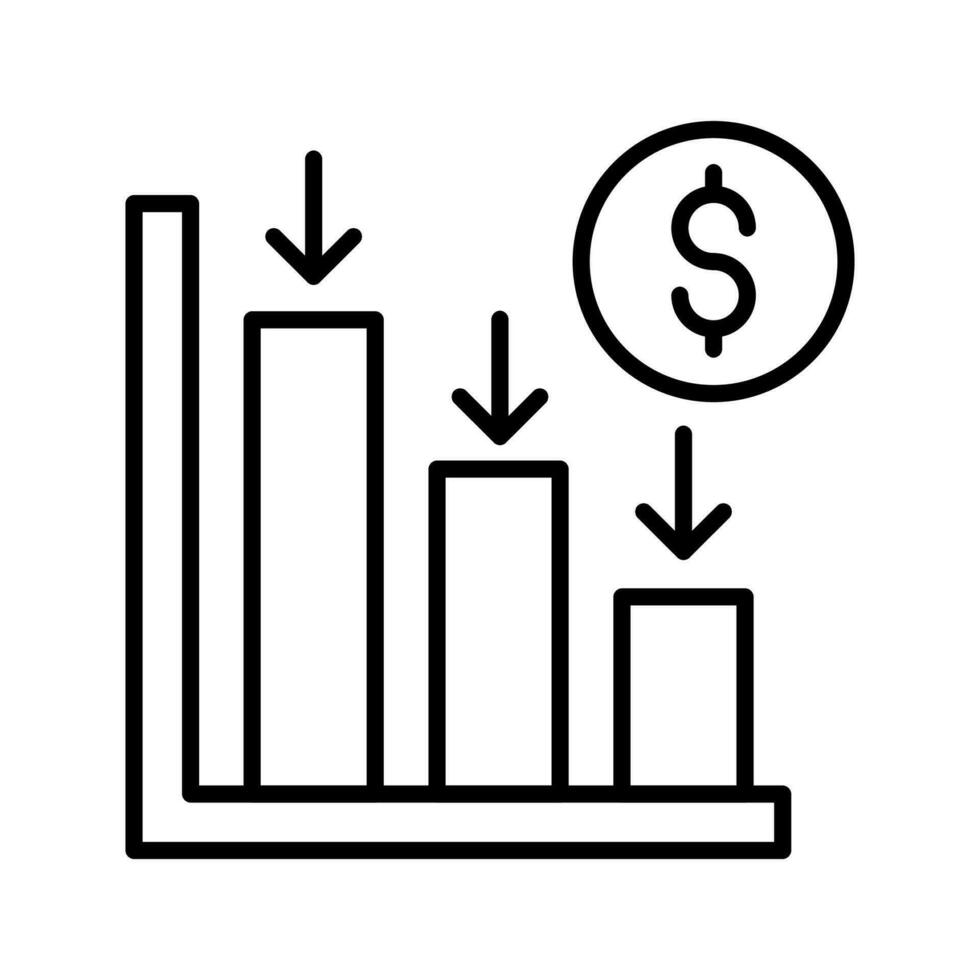 Decrease in vector. Illustration vector