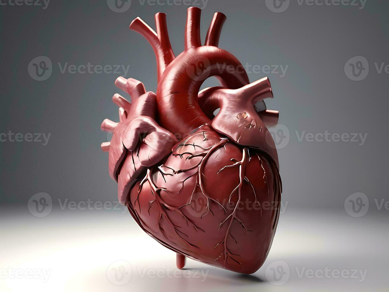 AI generated Romantic Heart Macro 3D Rendered Human Heart, Valentine's Day Love photo