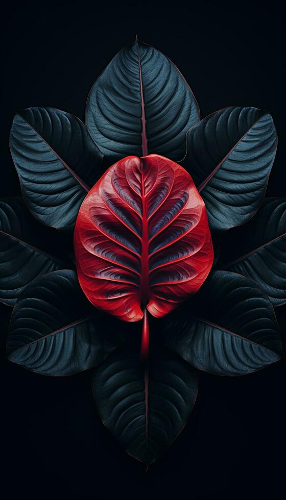 AI generated 4K colorful leaf AMOLED wallpaper photo