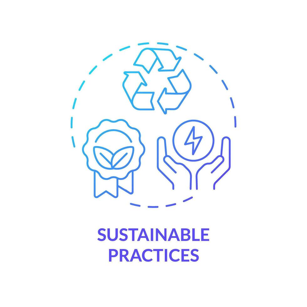 2D gradient sustainable practices icon, creative isolated vector, thin line illustration representing environmental psychology. vector