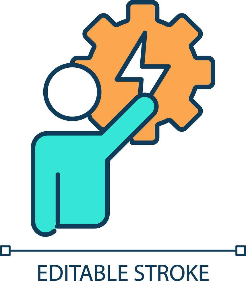 2D editable rage applying icon representing workplace trends, isolated simple vector, thin linear illustration. vector