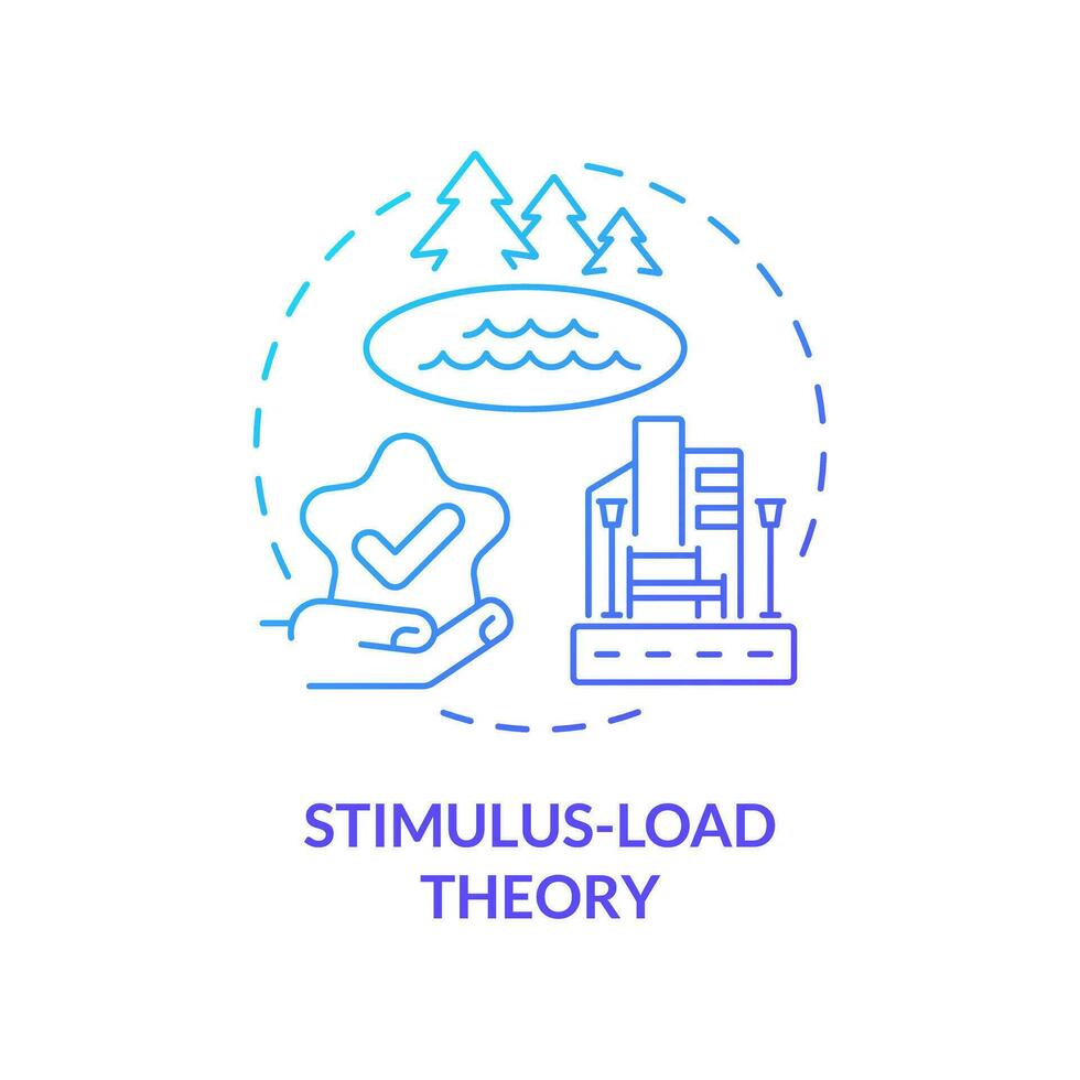 2D gradient stimulus load theory icon, creative isolated vector, thin line illustration representing environmental psychology. vector