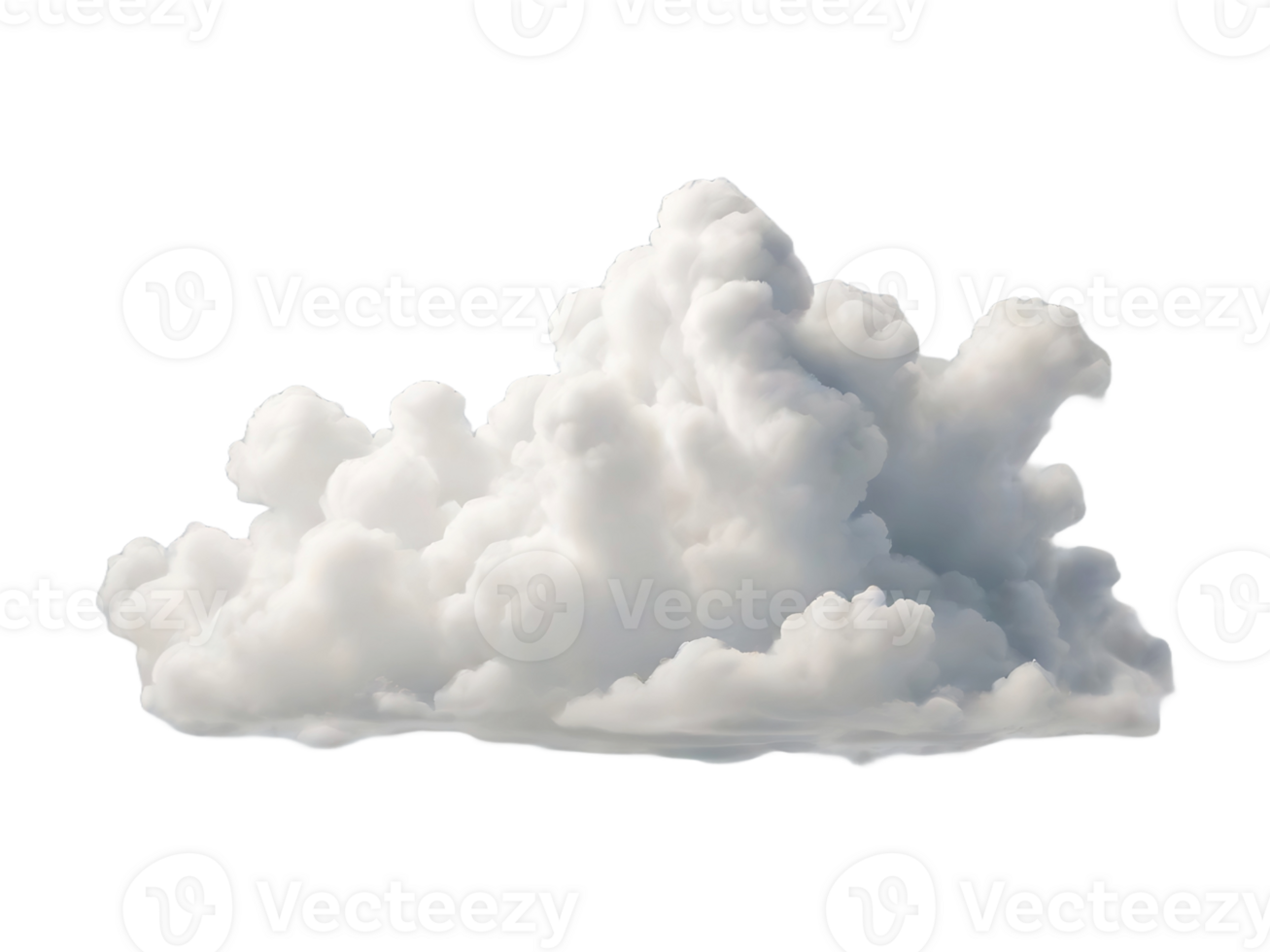 AI generated White cloud isolated on png background