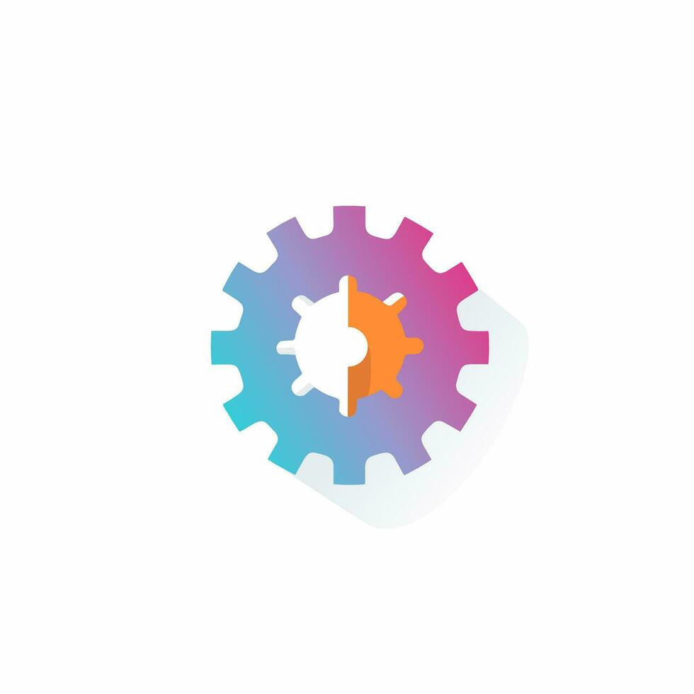 AI generated Training software filled gradient logo. Cogwheel simple icon. Innovation business value. Design element. Ai art for corporate branding, website vector