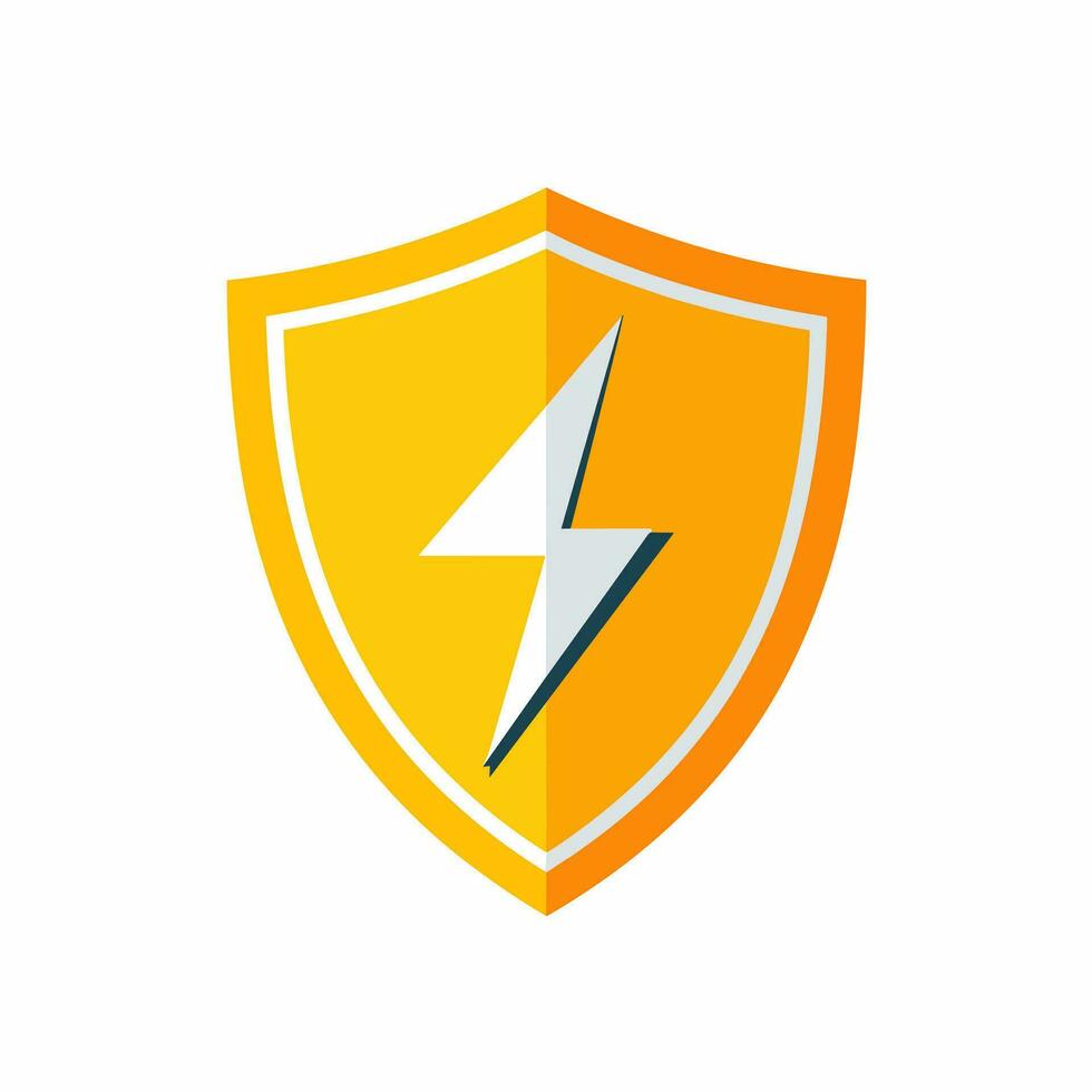 AI generated Reliable utility service filled colorful logo. Safety business value. Shield with lightning bolt icon. Design element. Ai art for corporate branding vector