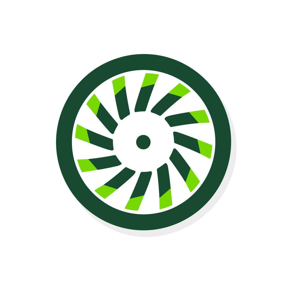 AI generated Automotive service filled green logo. Car high performance. Wheel simple icon. Electric vehicle. Design element. Ai art for corporate branding, website vector