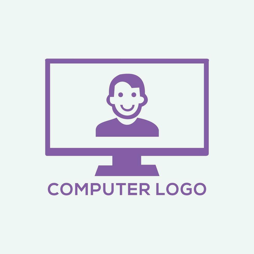 computer logo design vector