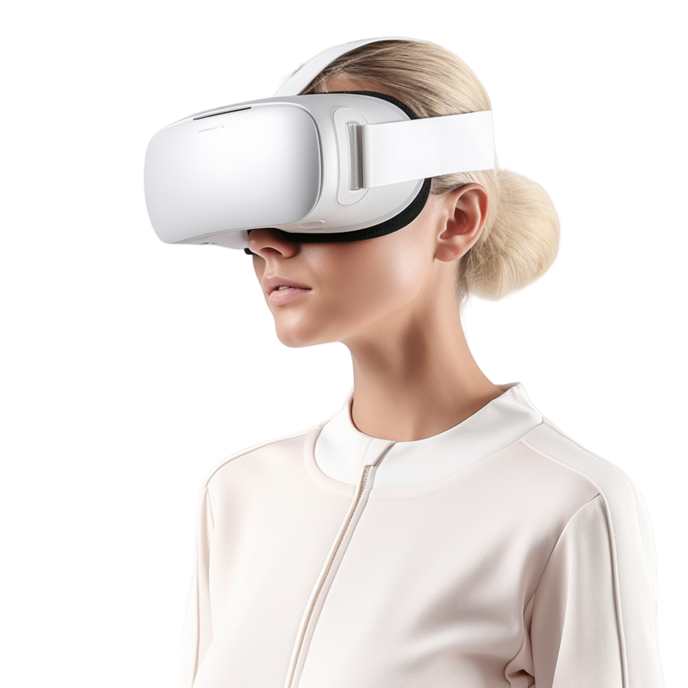 AI generated Young woman using virtual reality headset png 36088116 PNG