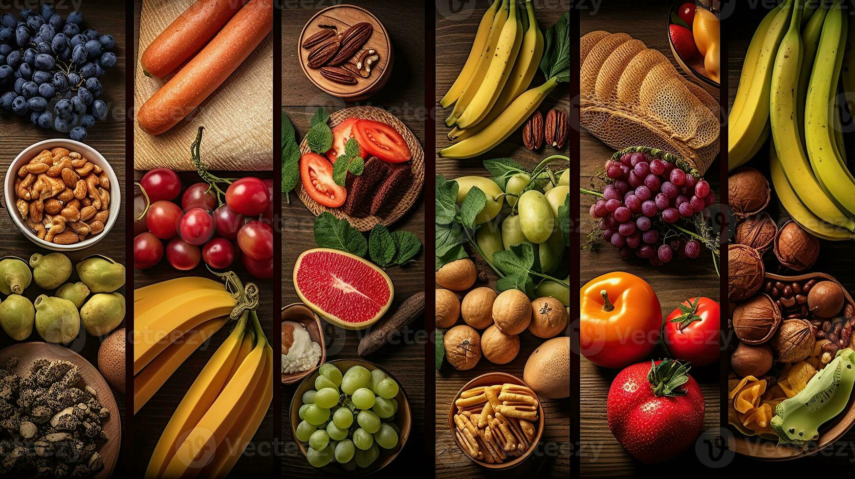 AI generated Collage of food products Generative AI photo