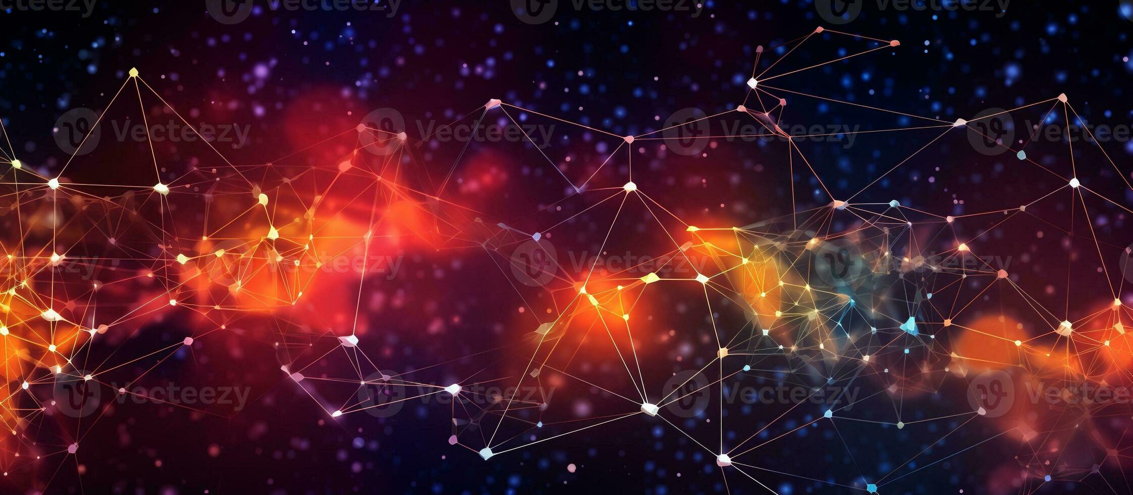 AI generated Technology background abstract background with connecting dots and lines photo