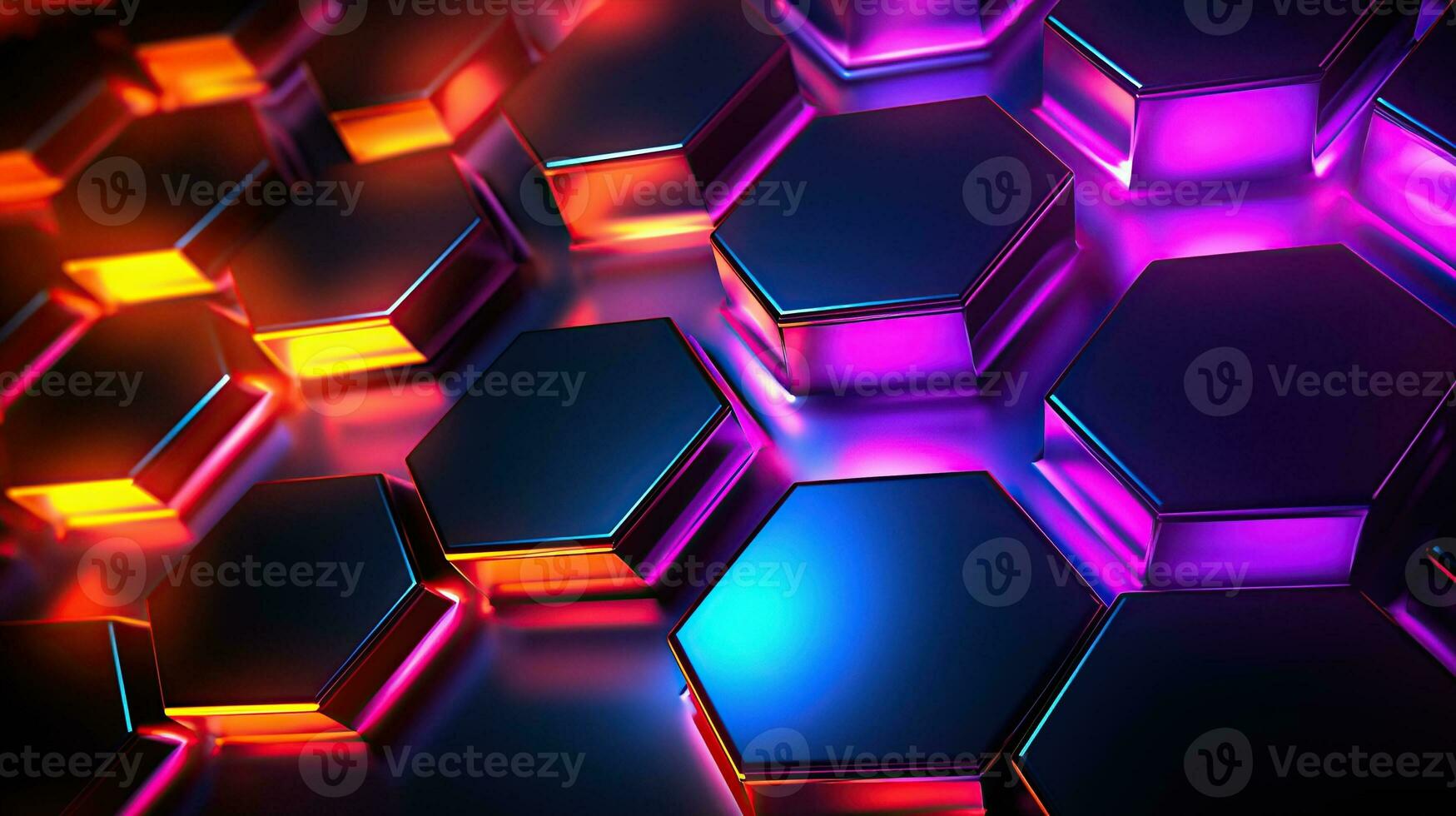 AI generated Hexagon with hexagon background Generative AI photo