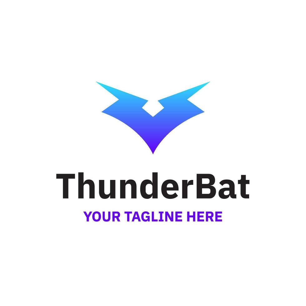 Thunder Lightning Fast Bat Vector Abstract Illustration Logo Icon Design Template Element