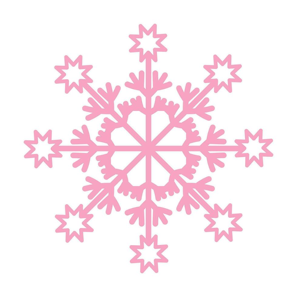 rosado copo de nieve. Navidad diseño. vector ilustración aislado en blanco antecedentes