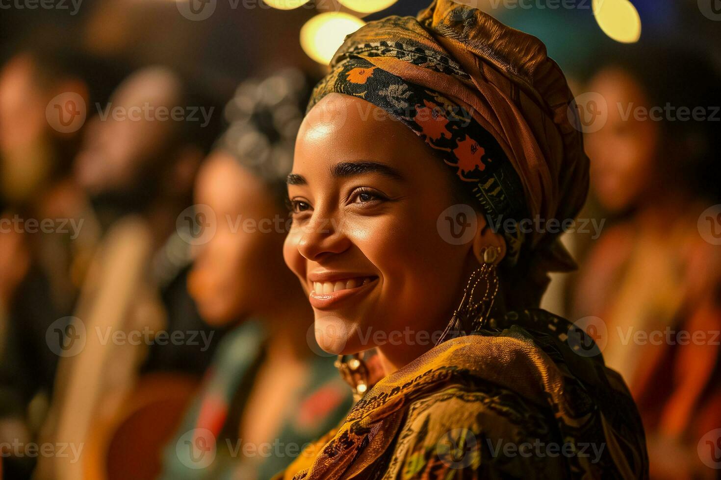 ai generado alegre mujer celebra cultural noche festividad foto