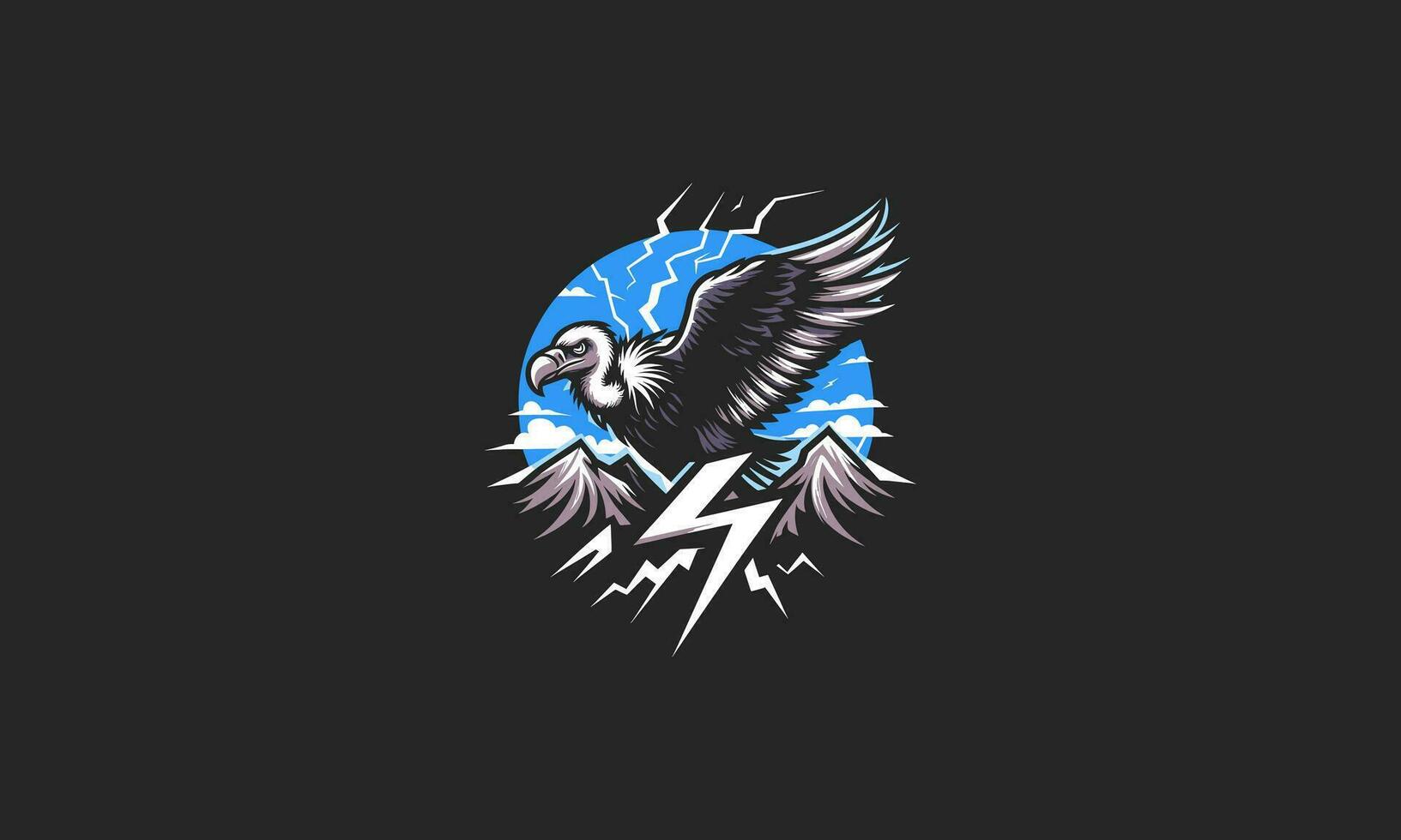 vulture with lightning vector mascot design