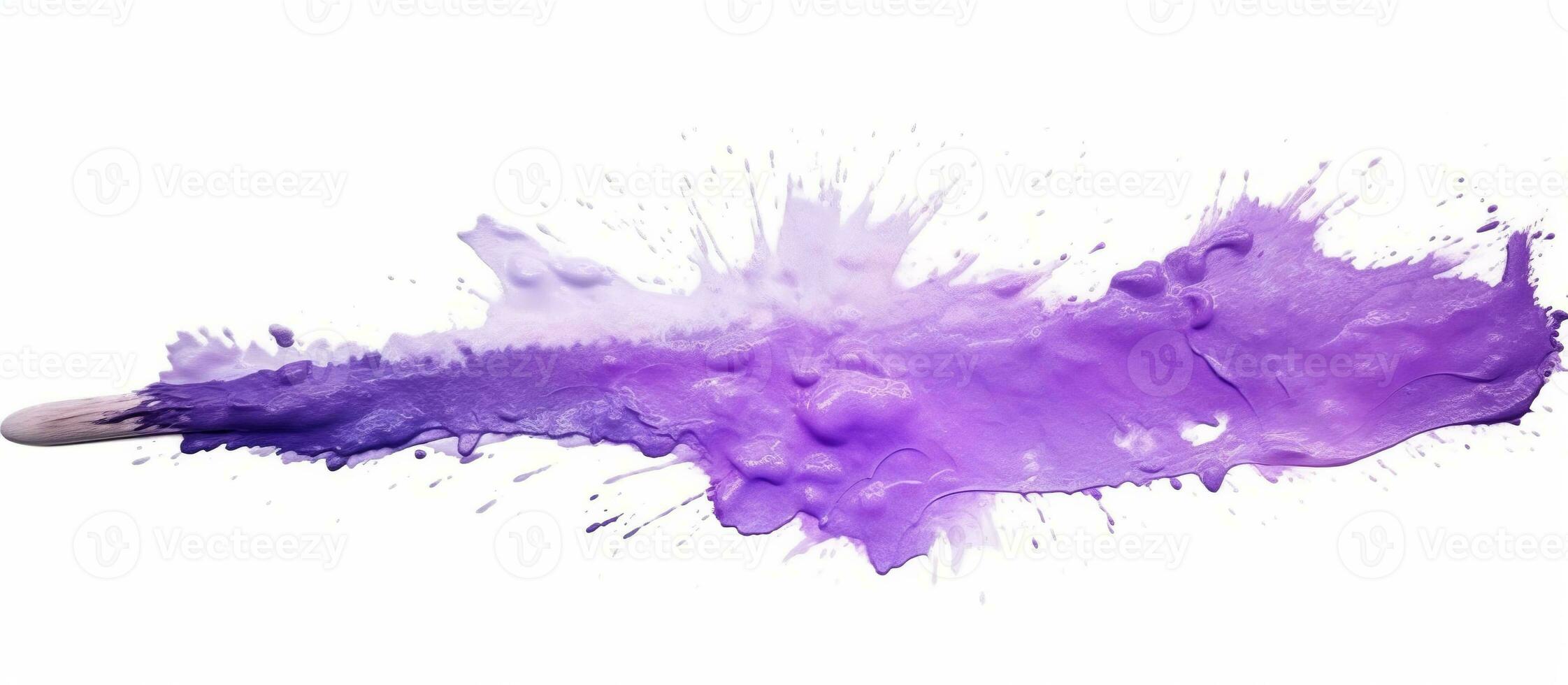 AI generated Acrylic stain paint brush stroke purple photo