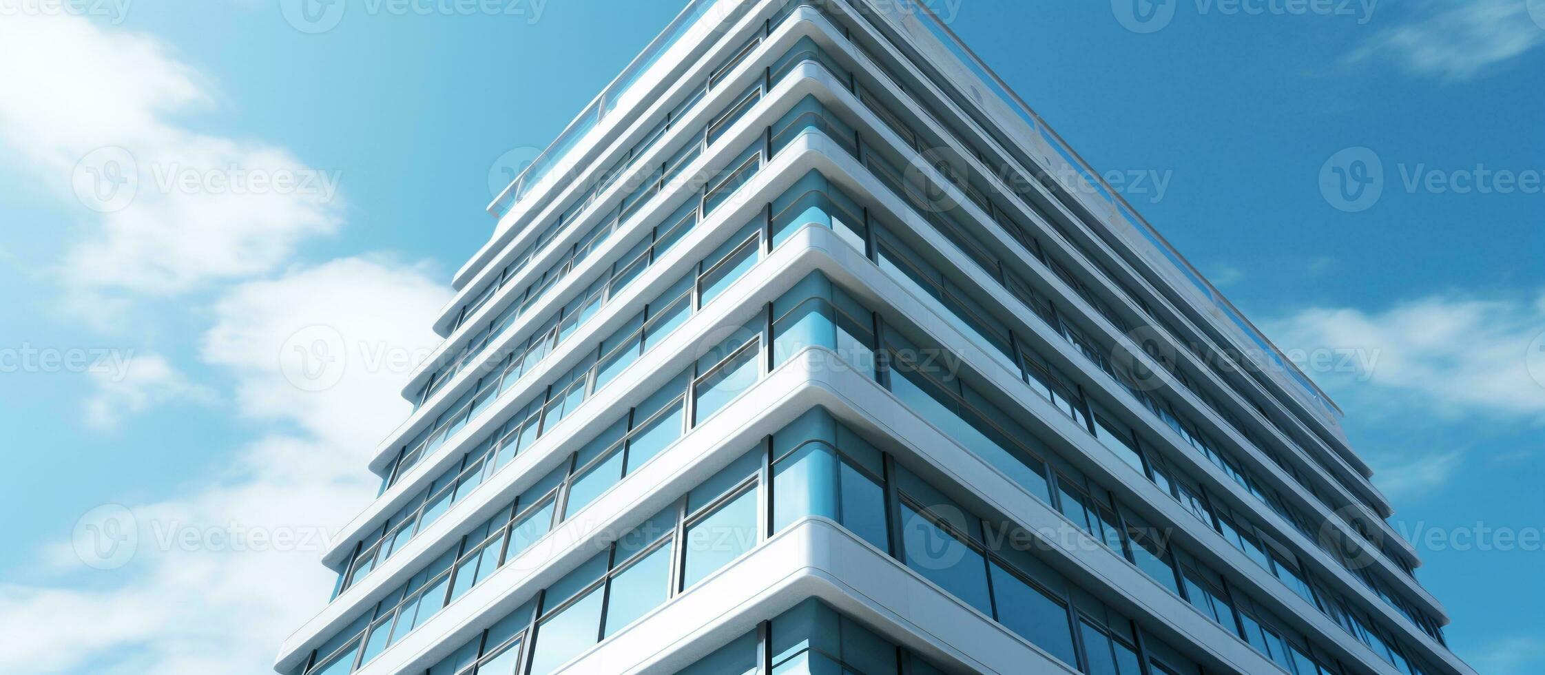 AI generated Office building on a background of the blue sky photo