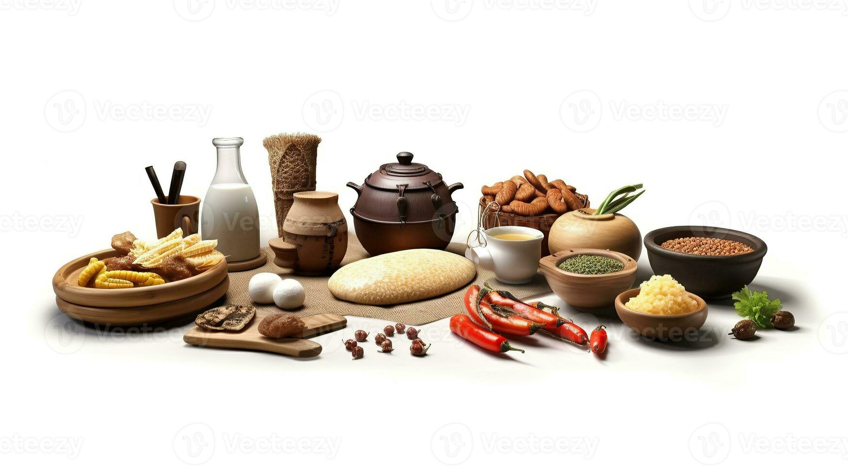 Photo Food fruit and vegetable 3d white background Generative AI