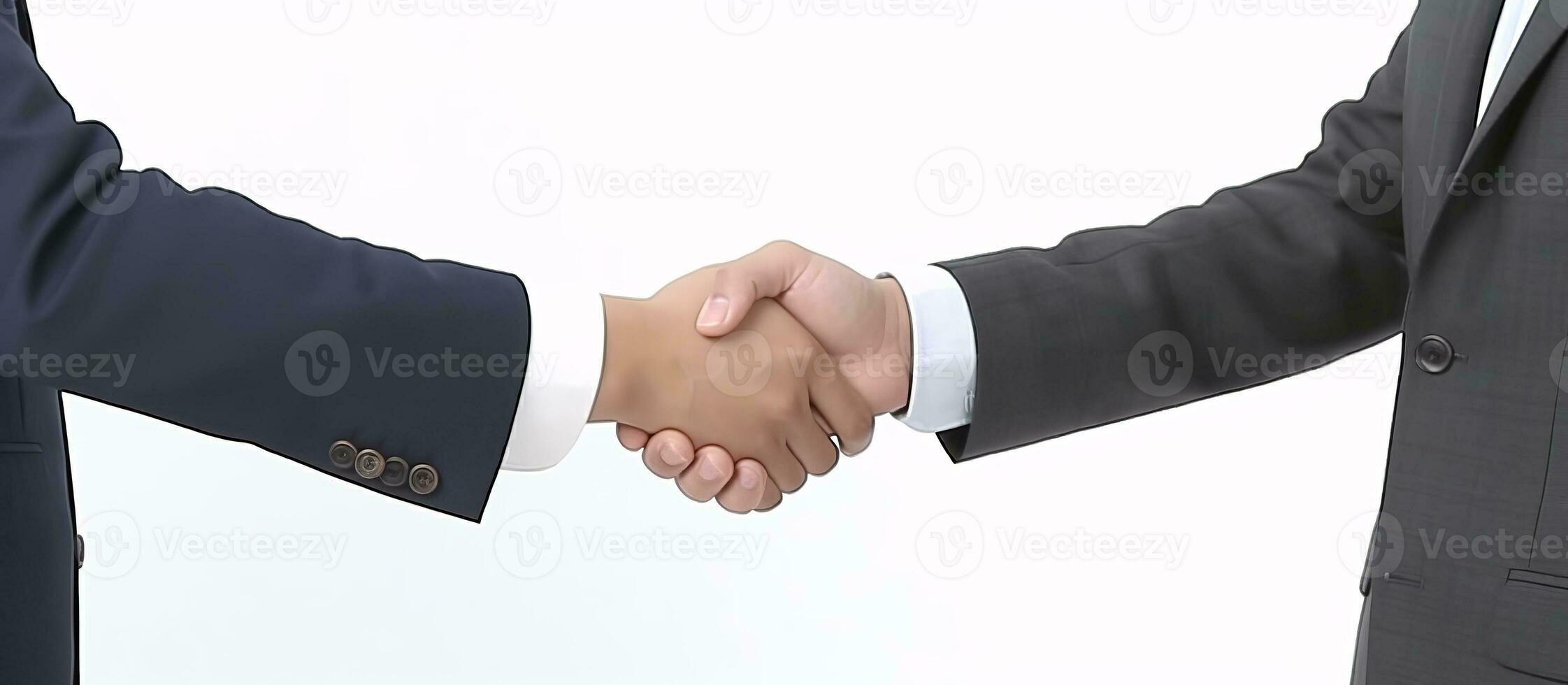 AI generated Business successful contract agreement two businessman handshake photo