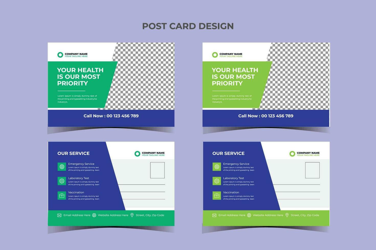 Medical Post card Template Design vector