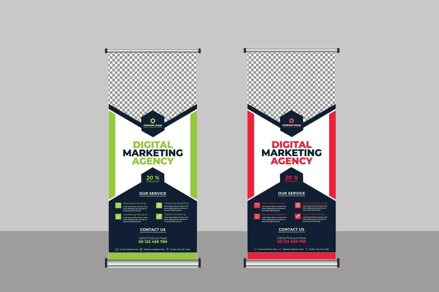 Roll Up Banner Business Template vector