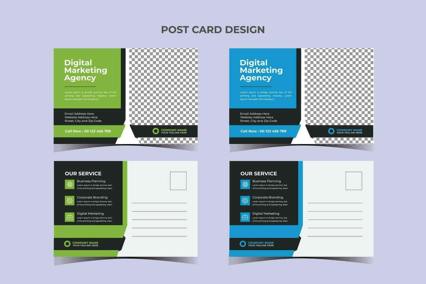Business Post card Template Design vector