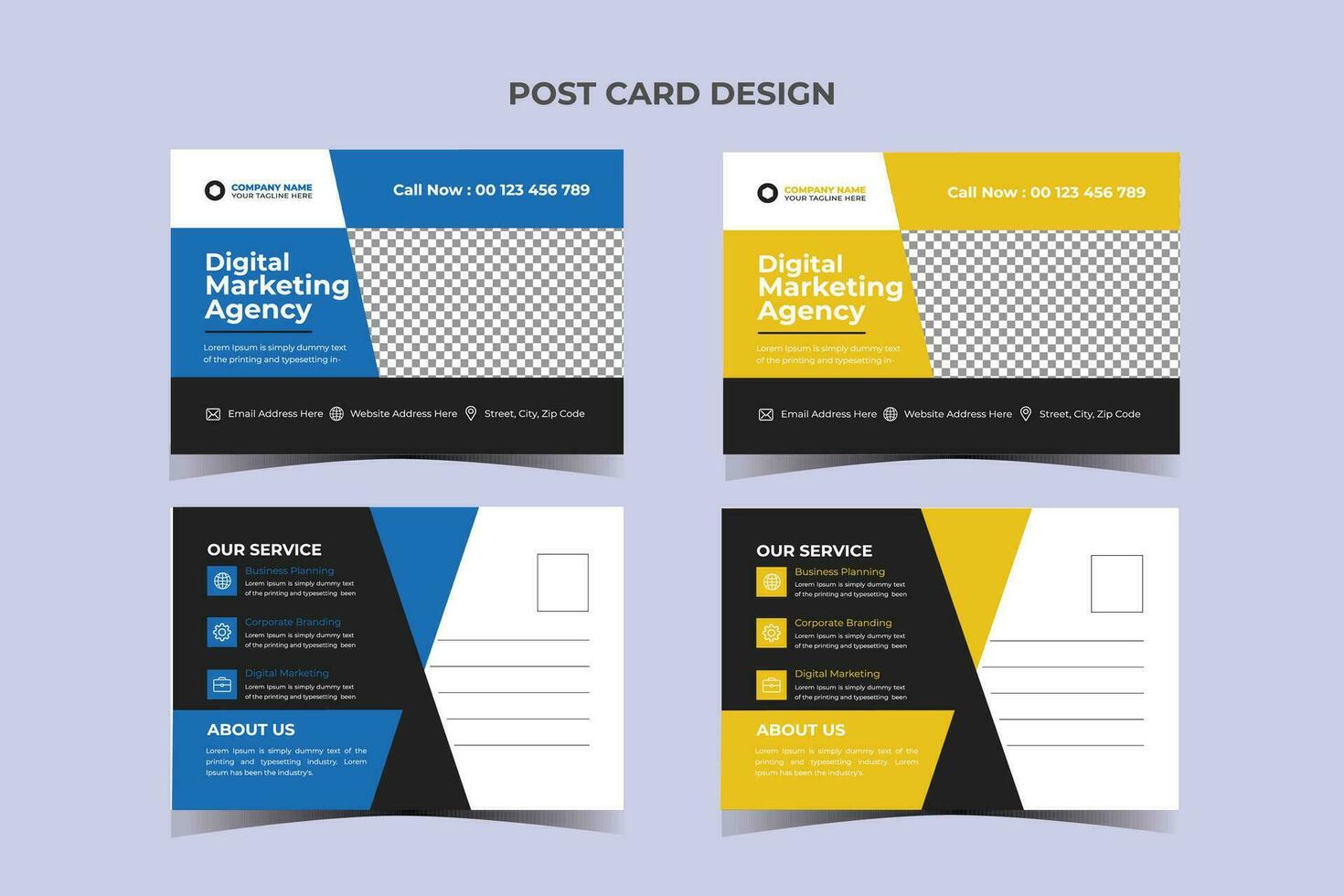 Corporate Post card Template Design vector