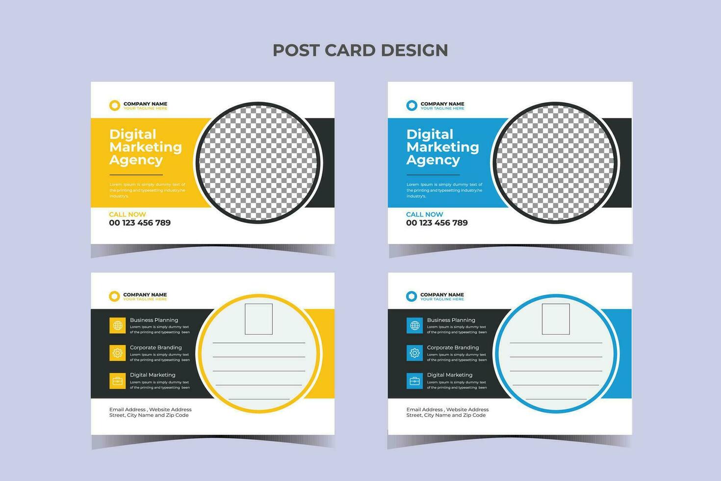 Post card Business Template Design vector