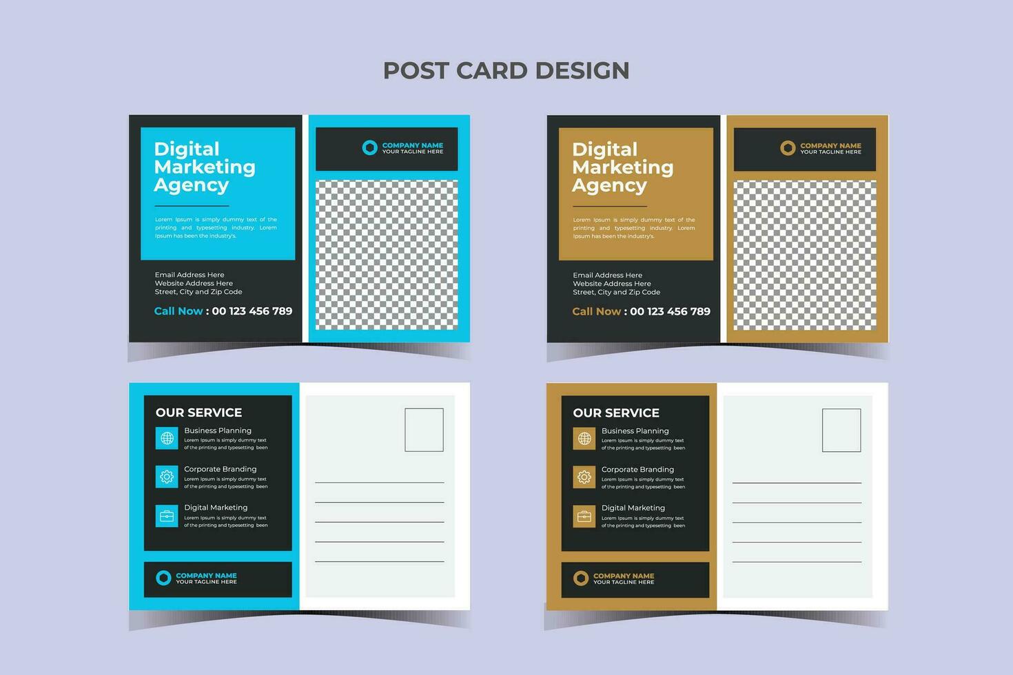 Post card Business Template Design vector