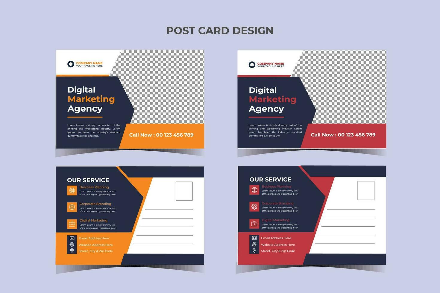 Corporate Post card Template Design vector