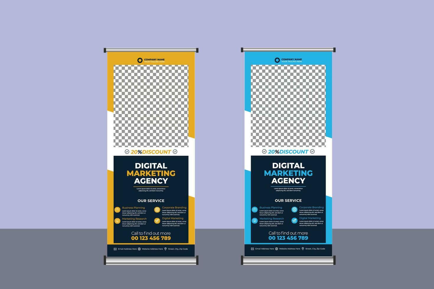 Roll Up Banner Business Template vector
