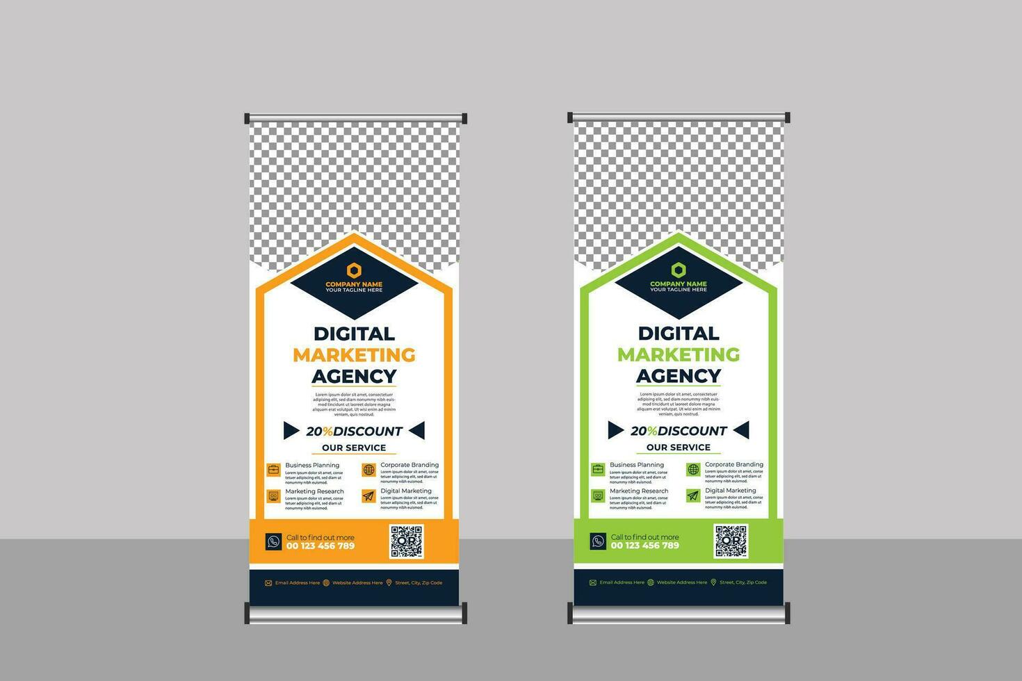 Roll Up Banner Business Template vector