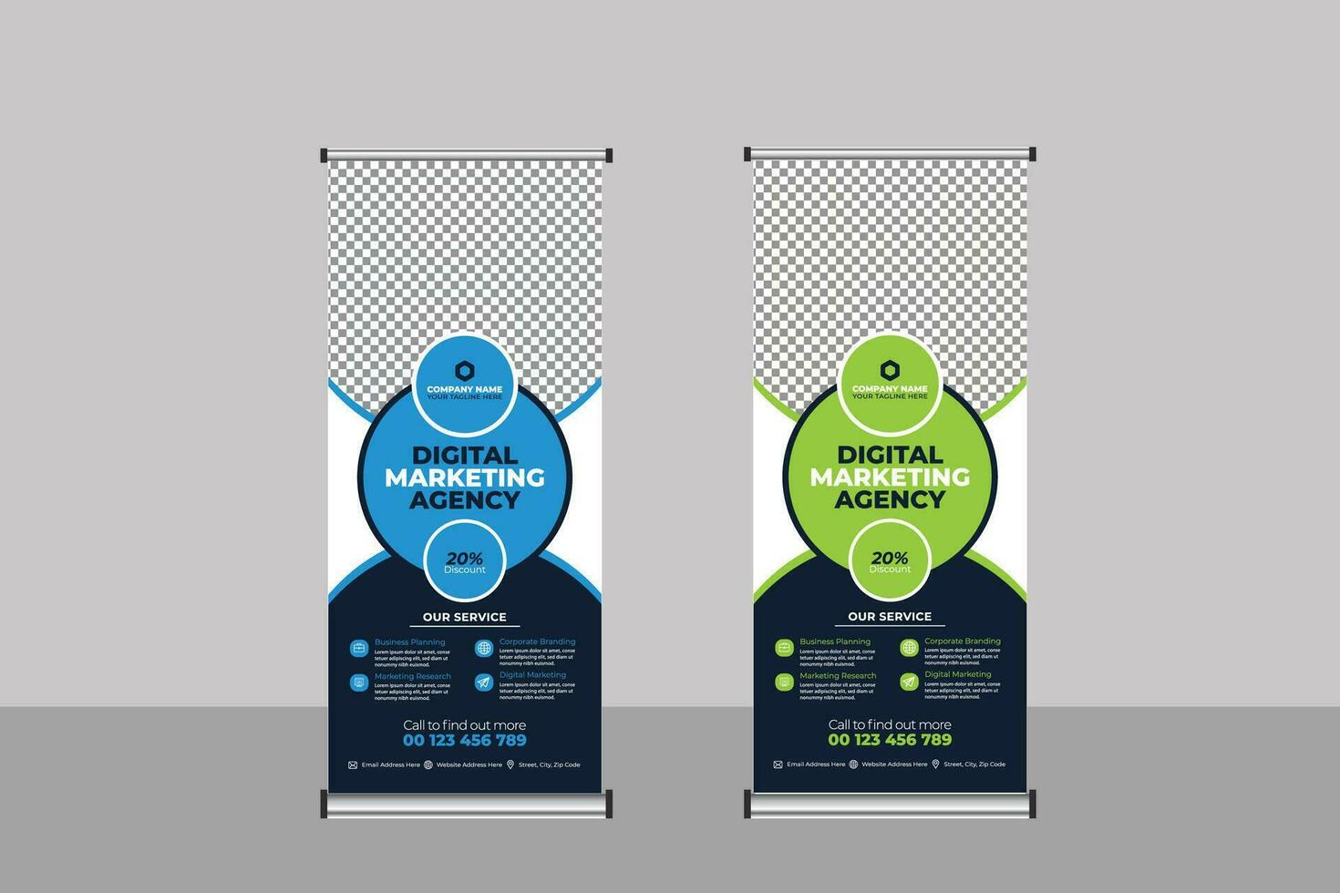 Roll Up Banner Business Template vector