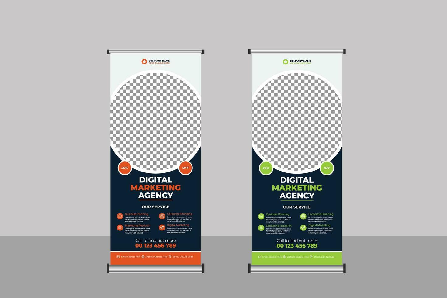 Roll Up Banner Business Template vector