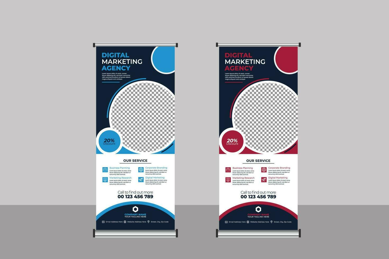 Roll Up Banner Business Template vector