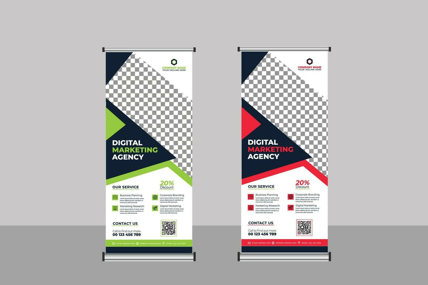 Roll Up Banner Business Template vector