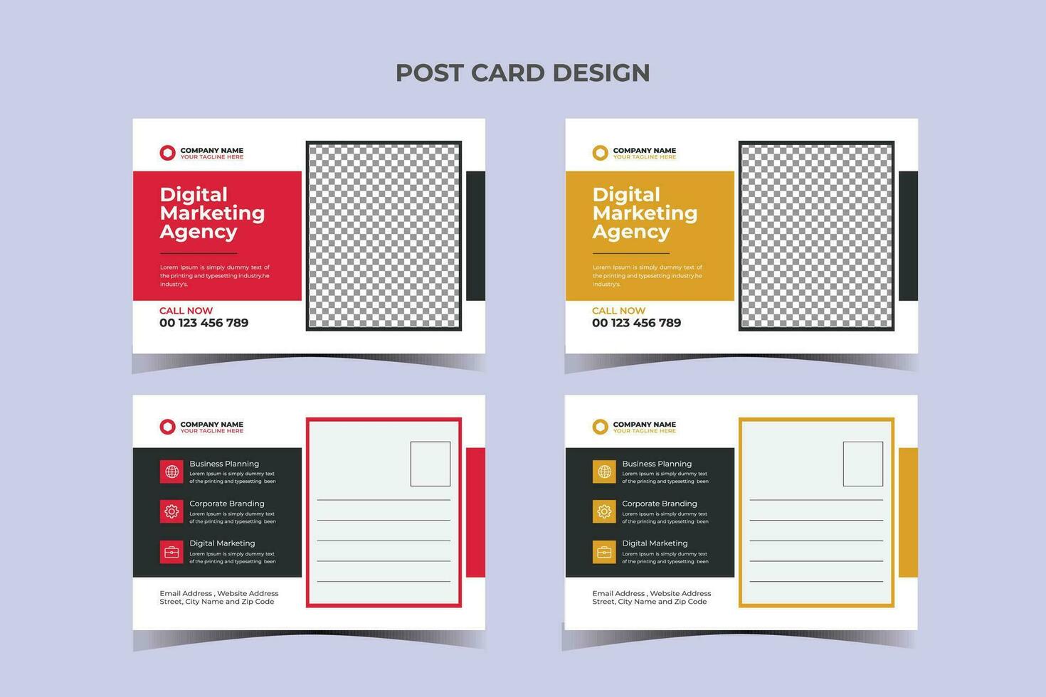 Post card Business Template Design vector