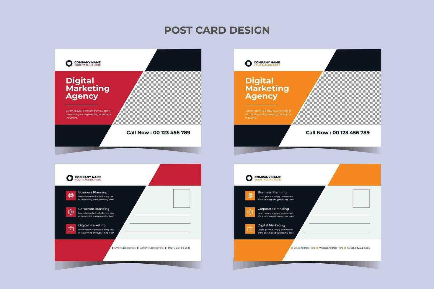 Post card Business Template Design vector