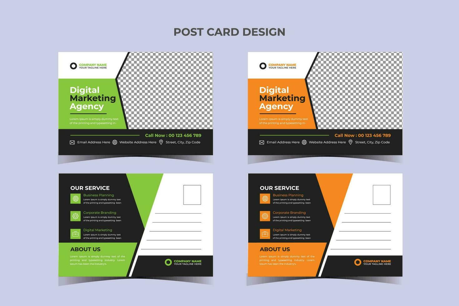 Corporate Post card Template Design vector