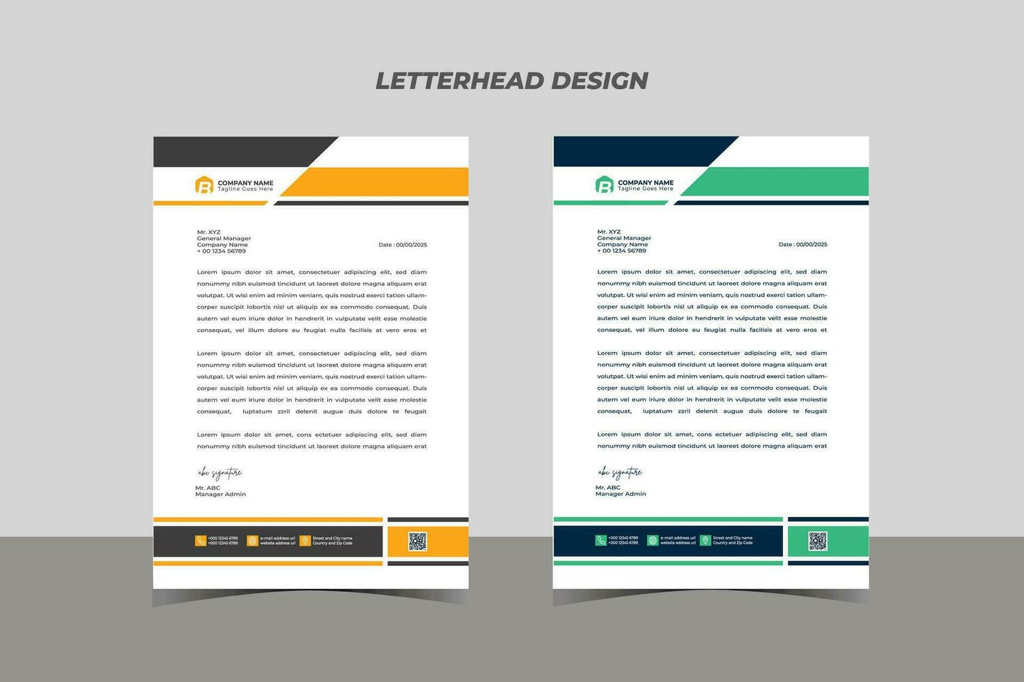 Professional Letterhead Design Template Vector