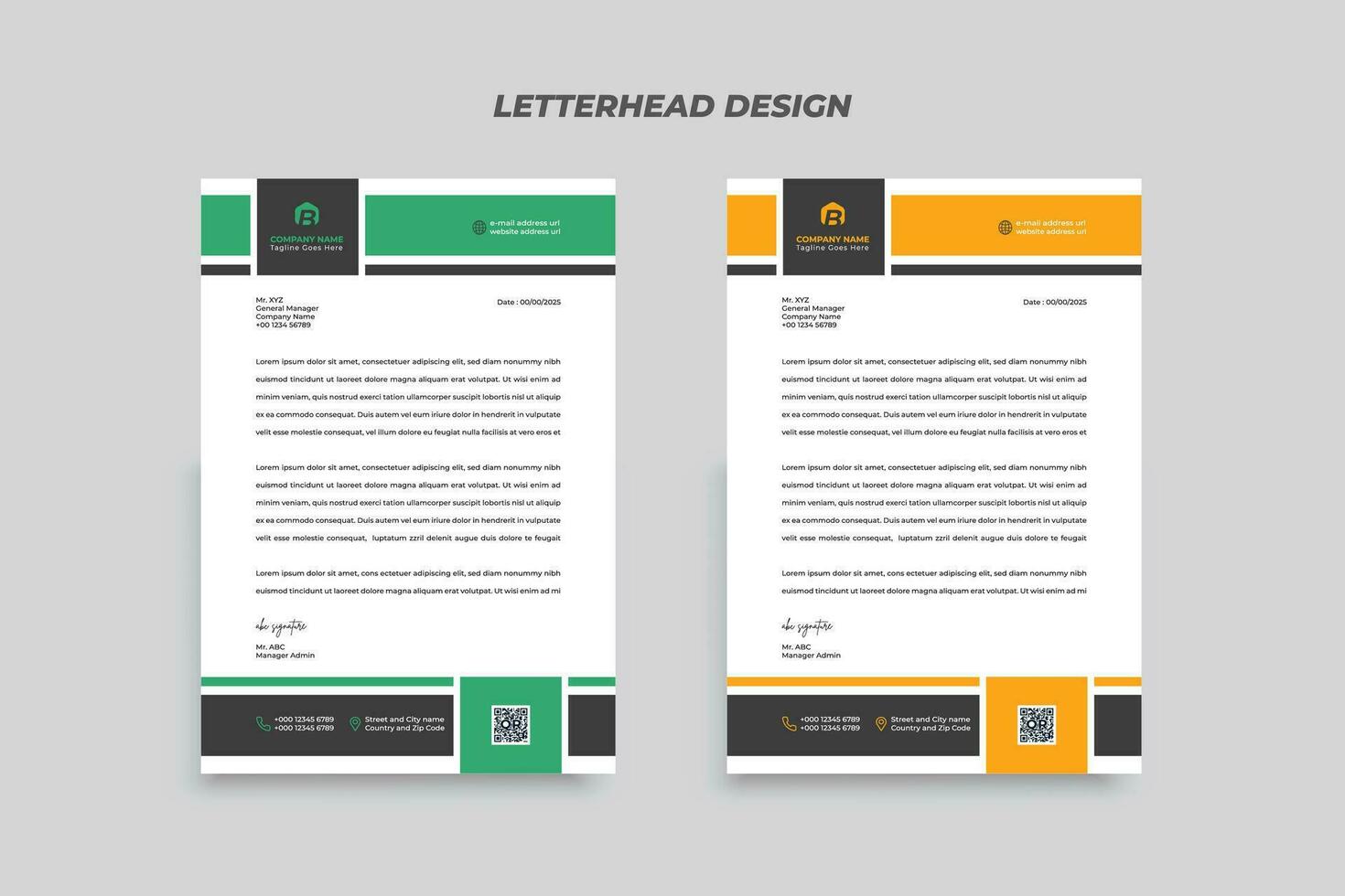 Simple Corporate Letterhead Design Template vector