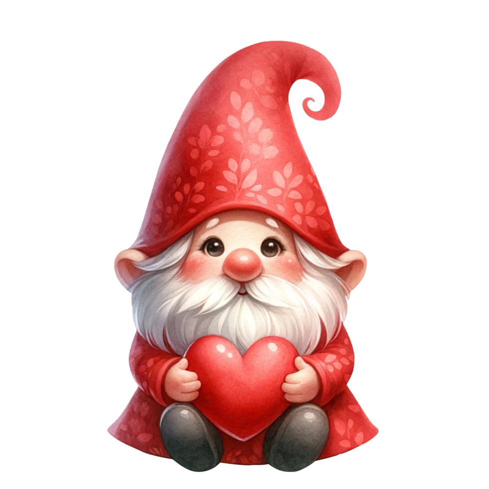 AI generated Valentine Gnome Character Clipart png