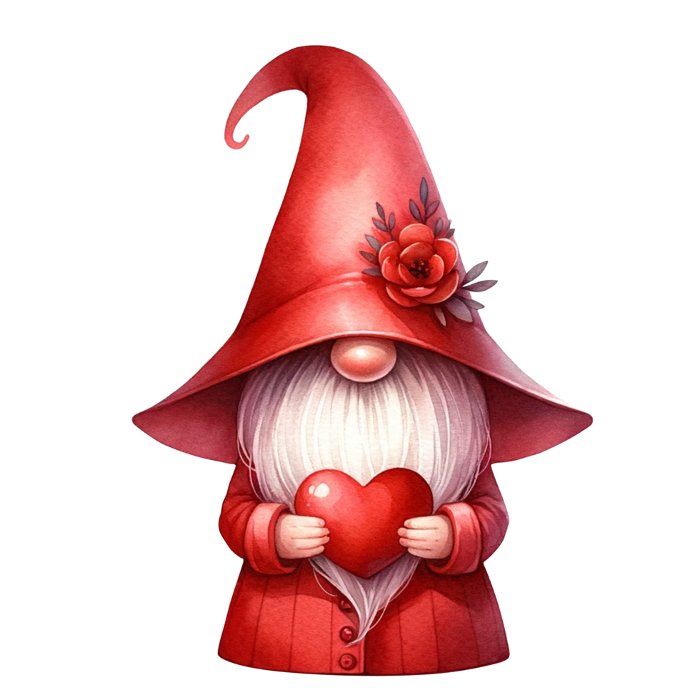 AI generated Valentine Gnome Character Clipart png