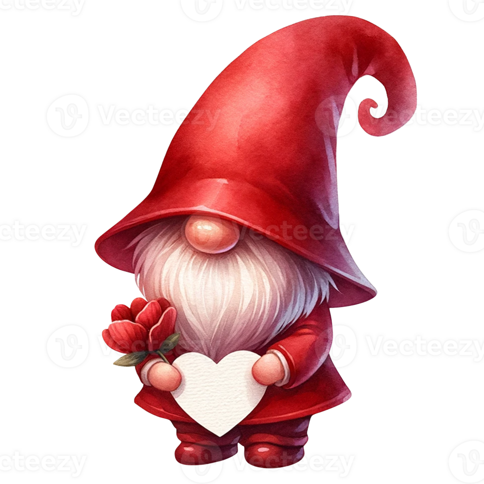 AI generated Valentine Gnome Character Clipart png