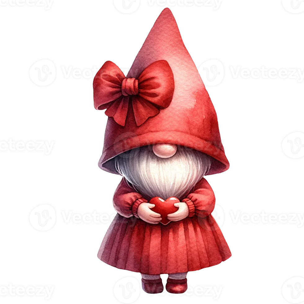 AI generated Valentine Gnome Character Clipart png