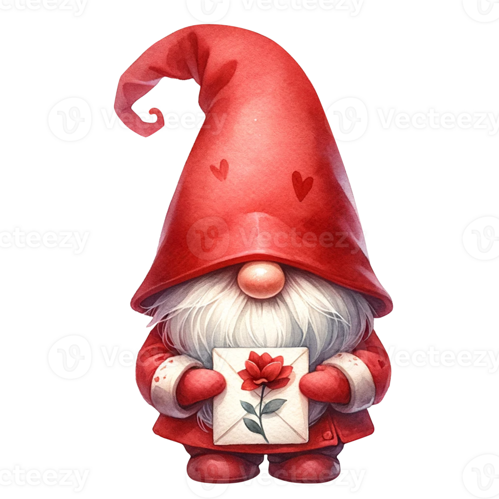 AI generated Valentine Gnome Character Clipart png