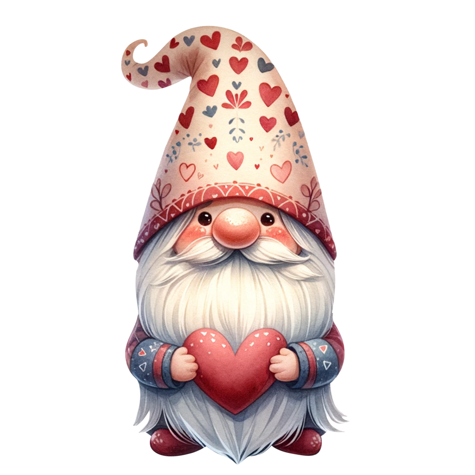 AI generated Valentine Gnome Character Clipart png