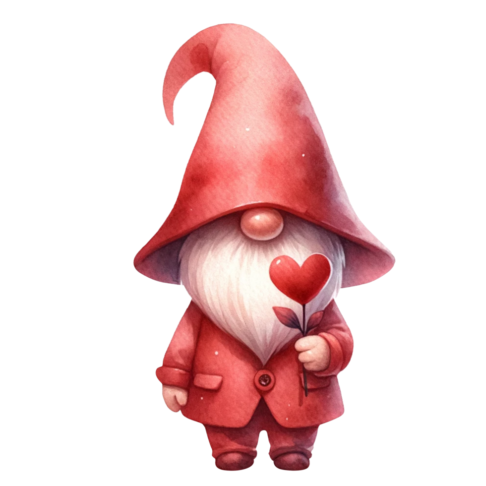 AI generated Valentine Gnome Character Clipart png