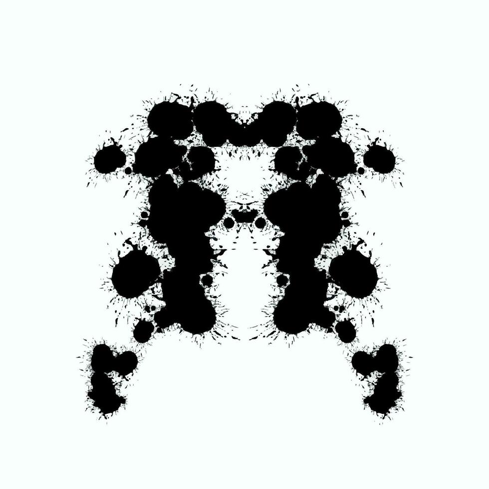 Rorschach inkblot test. Abstract Silhouettes. Psycho diagnostic vector