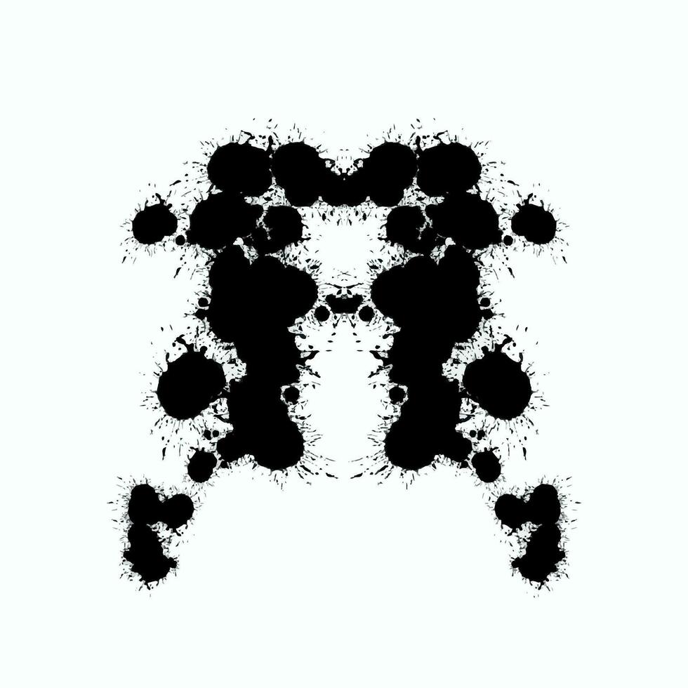 rorschach mancha de tinta prueba. resumen siluetas psicópata diagnóstico vector